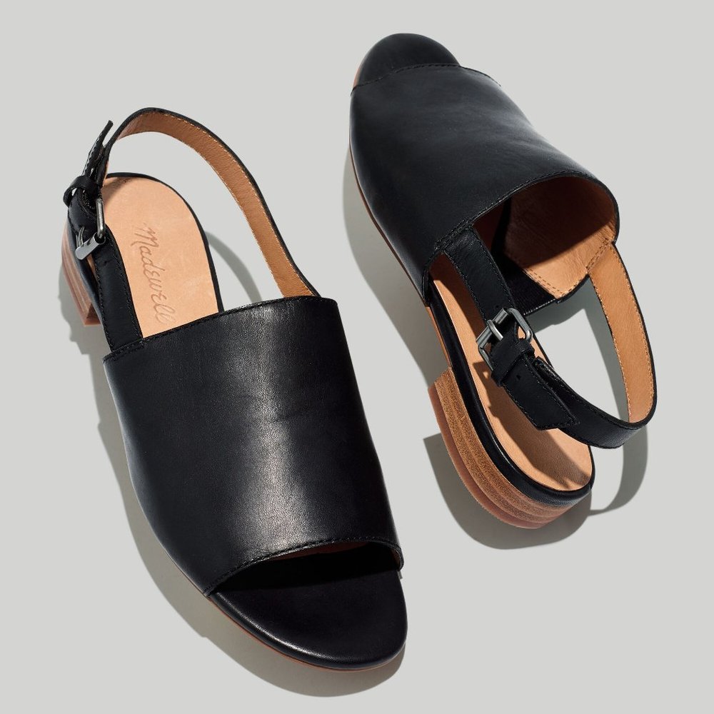 NIB - Madewell, The Noelle Slingback Sandal in True Black 7 - SOLD OUT